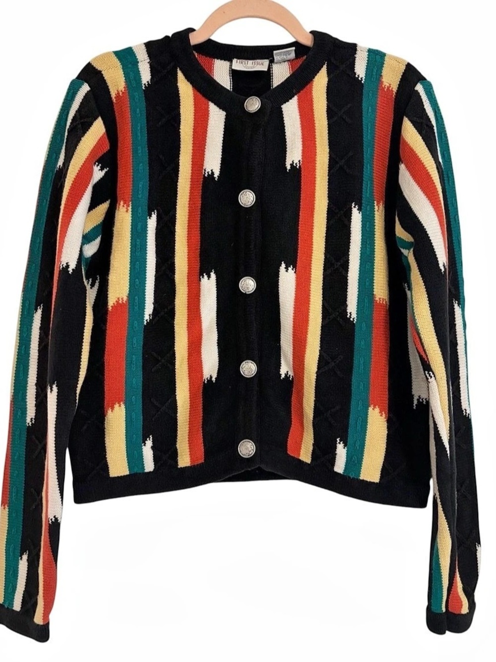 Vintage First Issue Striped Multi-Color Cardigan Women’s